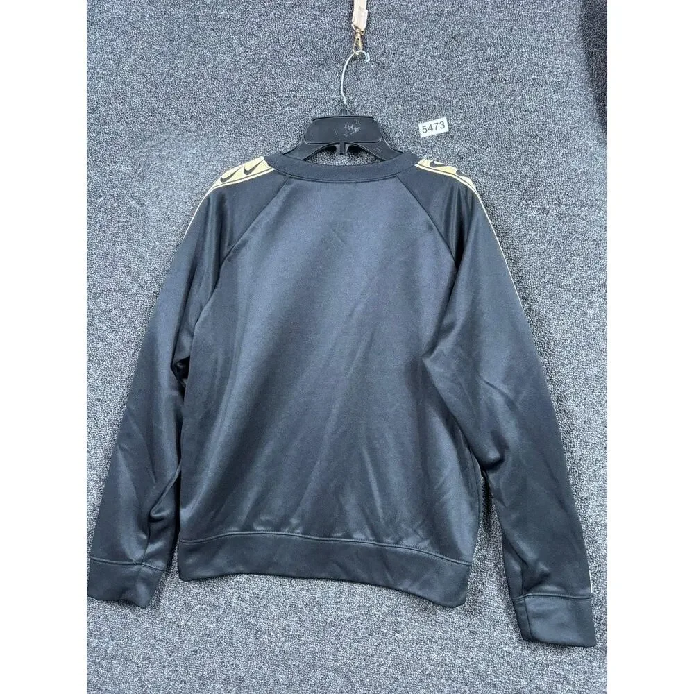 Nike Sweatshirt Mens Small Black Gold Chain Print Sleeve Crewneck BM3459-011